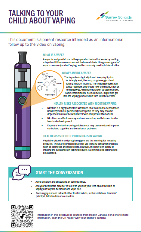 Surrey Schools hosting Vaping Information Session at Tamanawis