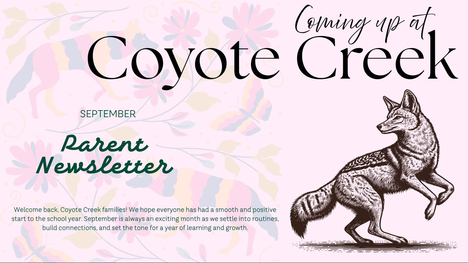 Parent Newsletter - September, welcome back!