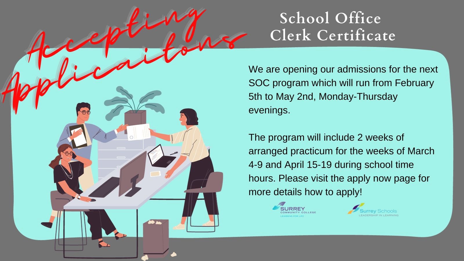 Accepting applicaitons Accepting applicaitons
