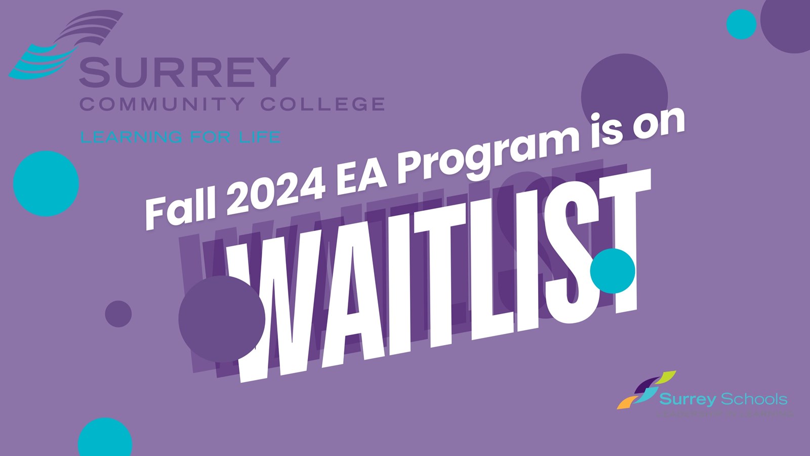 The Fall EA Session is now on Waitlist