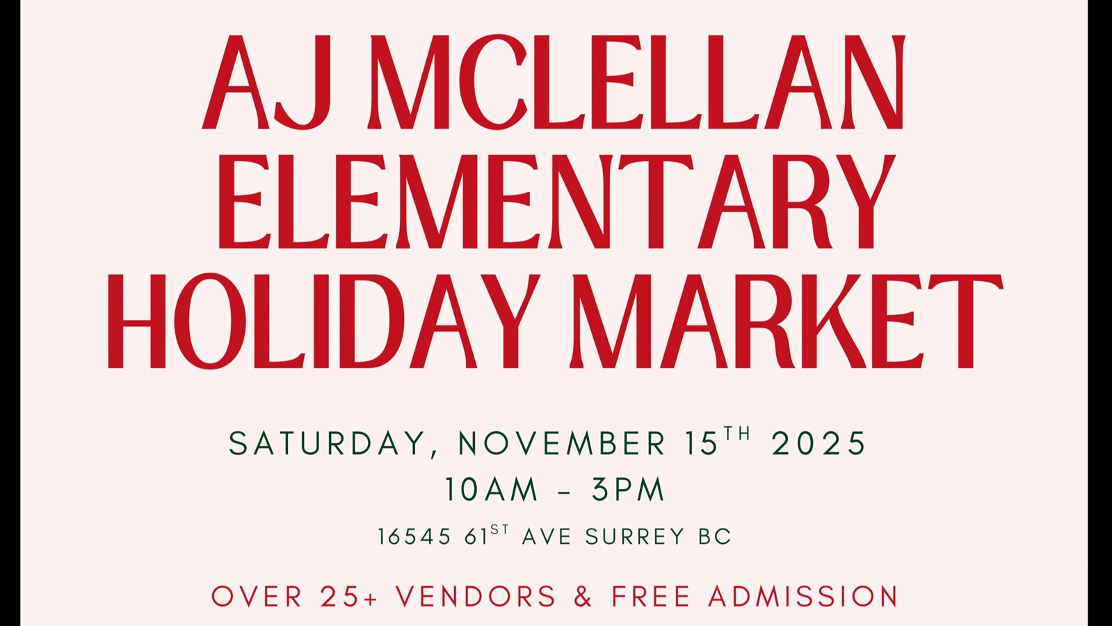 A.J. McLellan Holiday Market- Nov. 15
