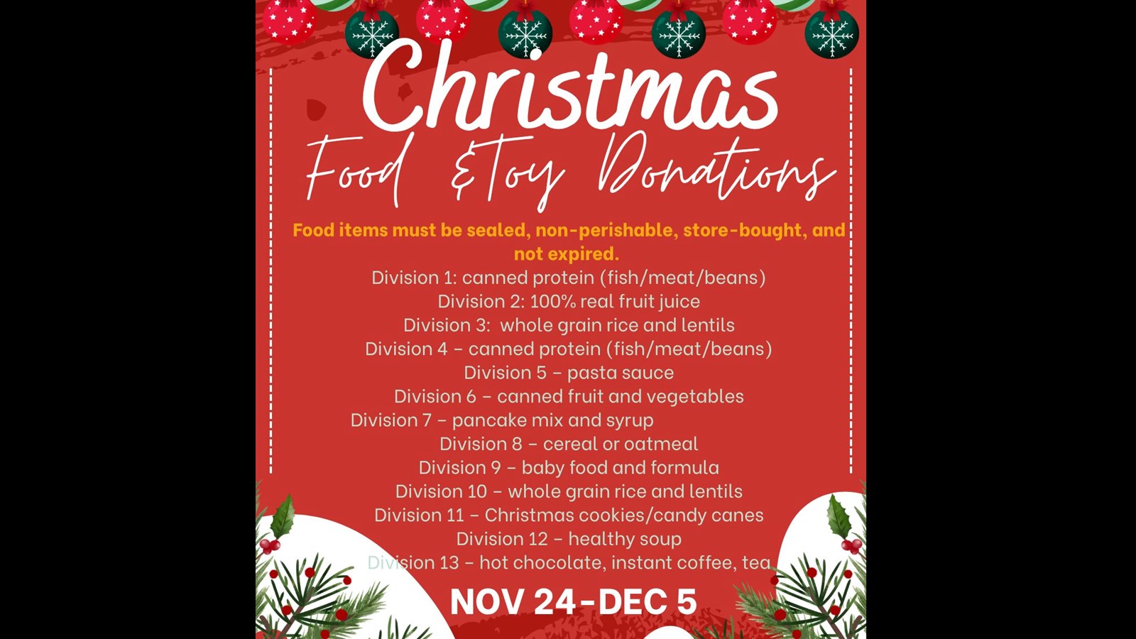 Christmas Food and Toy Drive