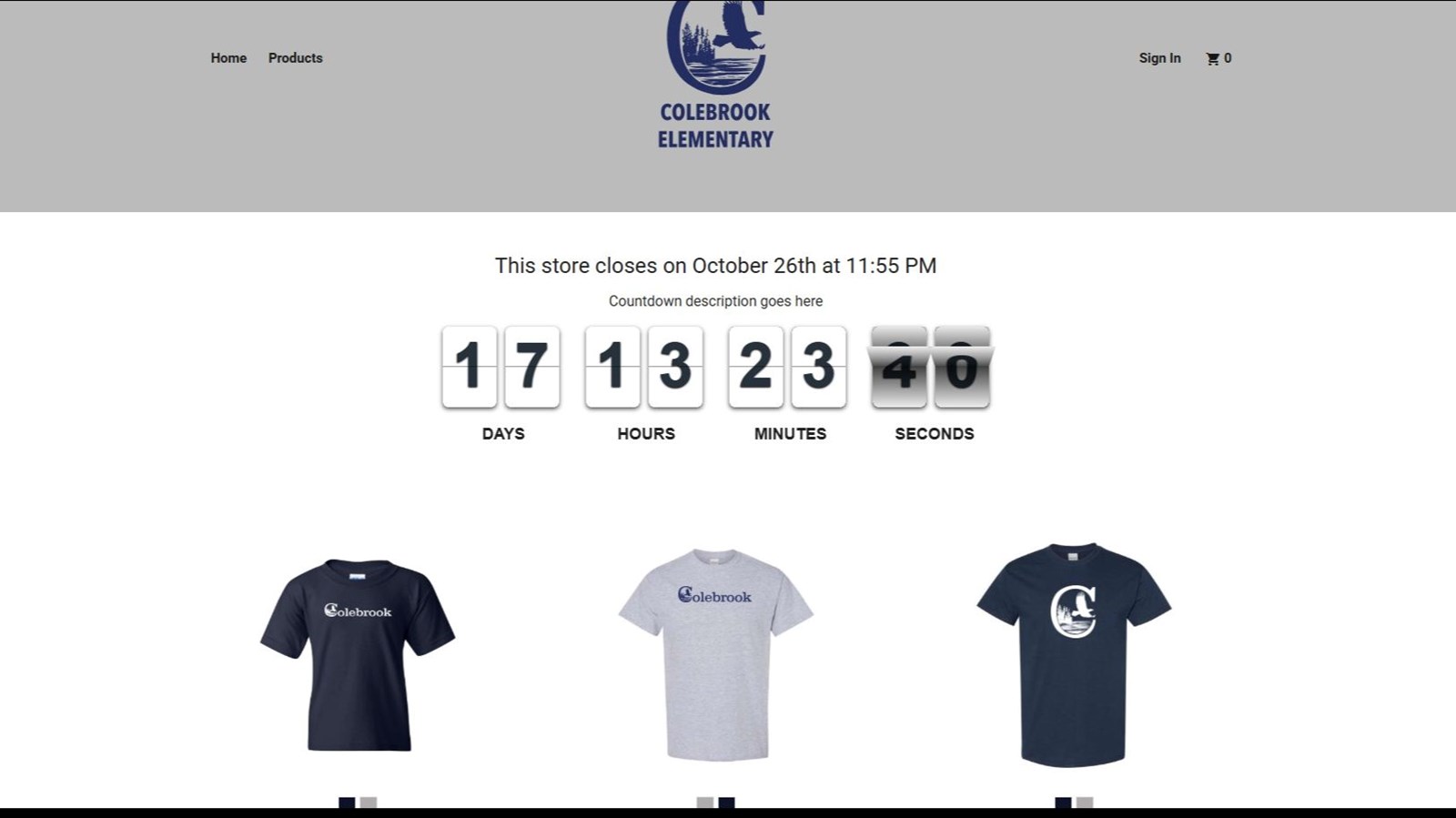 Colebrook Spirit Wear & Athletic T's On Sale Now!!