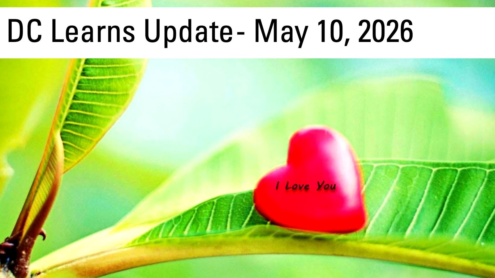 Enjoy the May 10, 2026 DC Learns Update