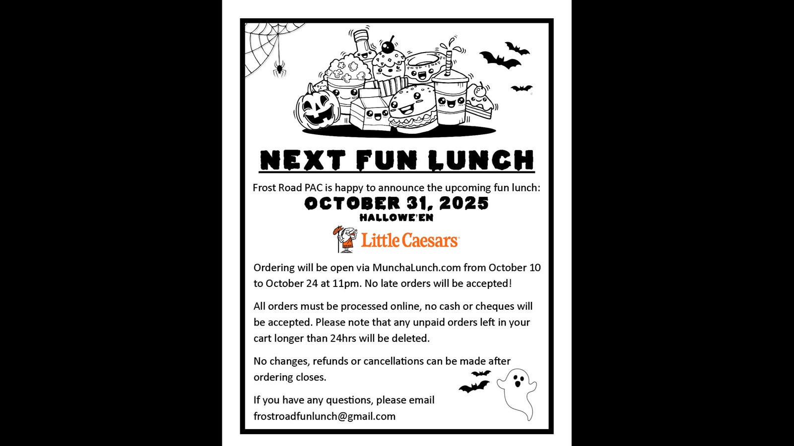 Next PAC Fun Lunch - October 31st, 2025 Little Caesars Pizza