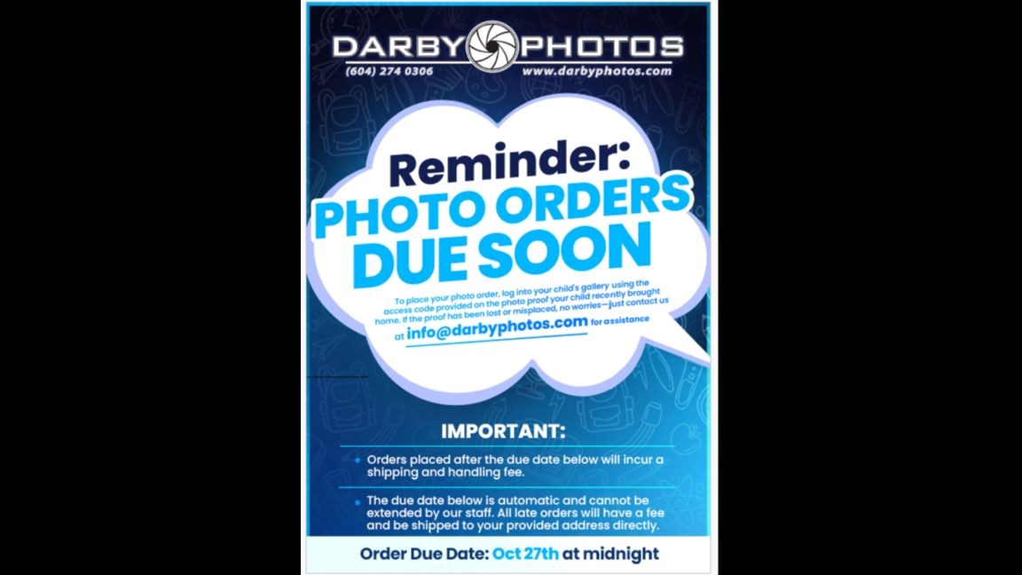 Order Deadline for school photos coming soon!