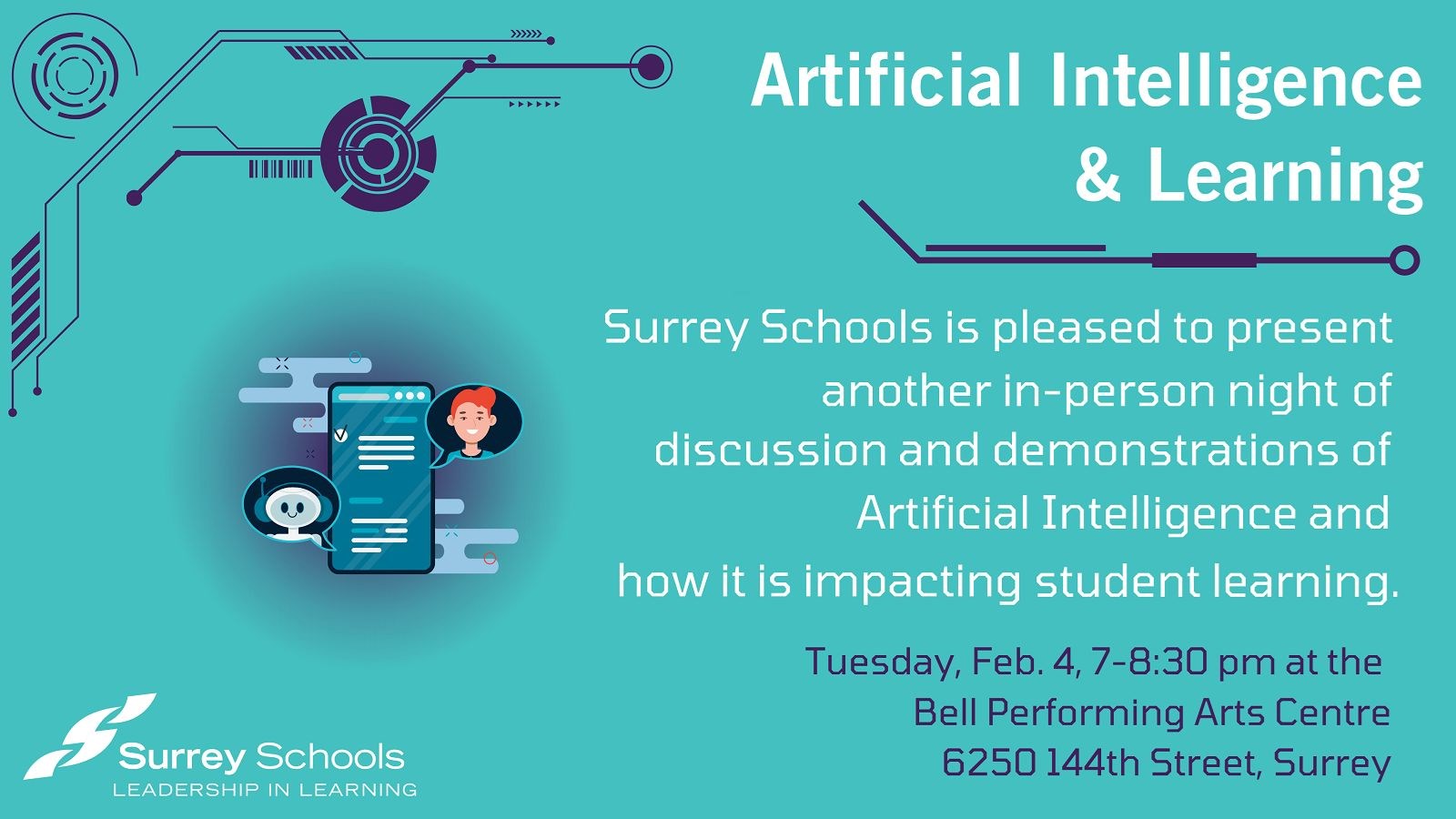 Artificial Intelligence & Learning: Surrey Schools hosting second AI information session on Feb. 4