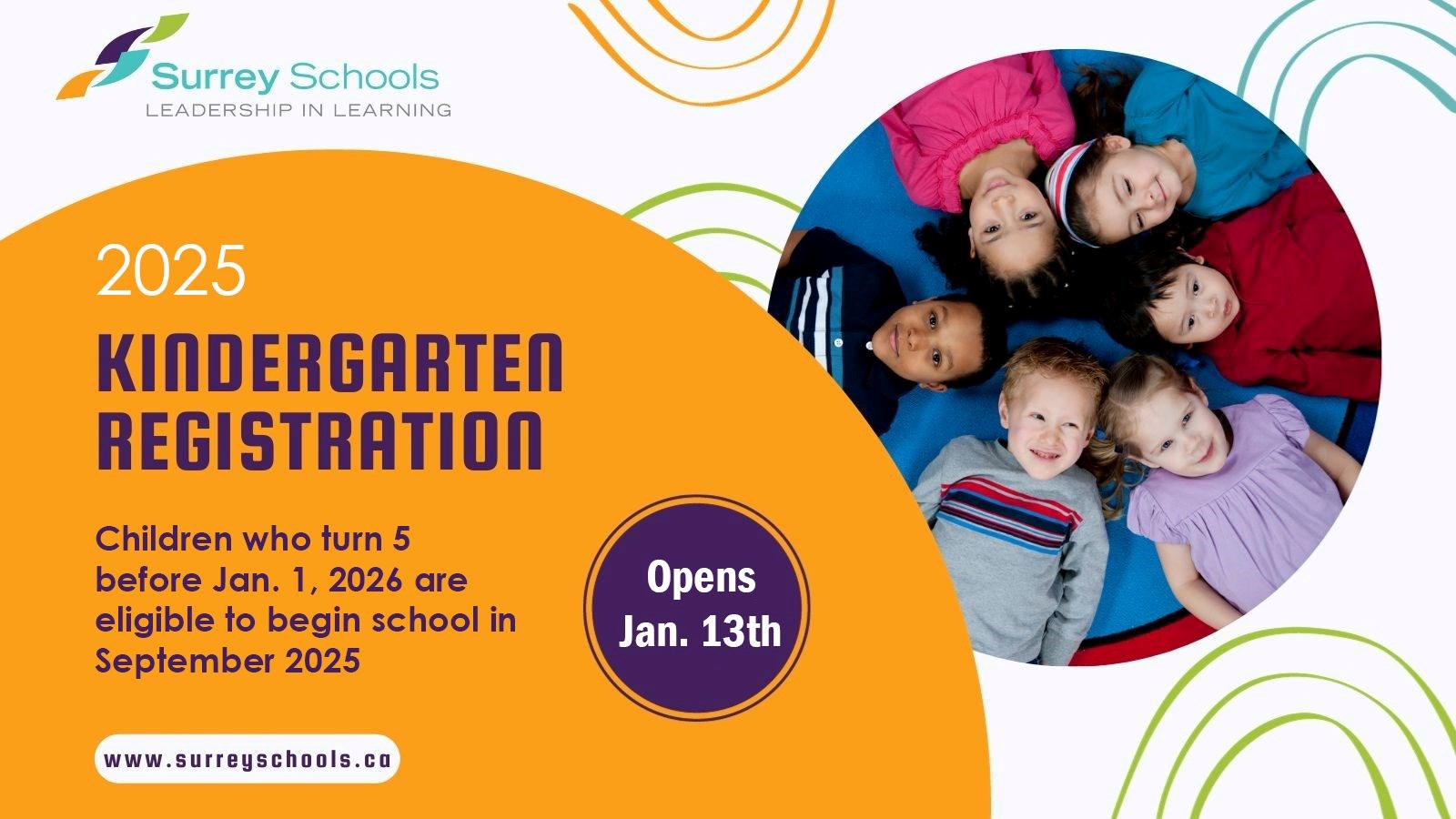 Kindergarten registration opens Jan. 13, 2025!