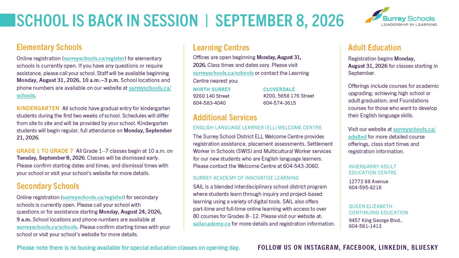 School starts Sept. 8! Here��s what you need to know for the first day of school