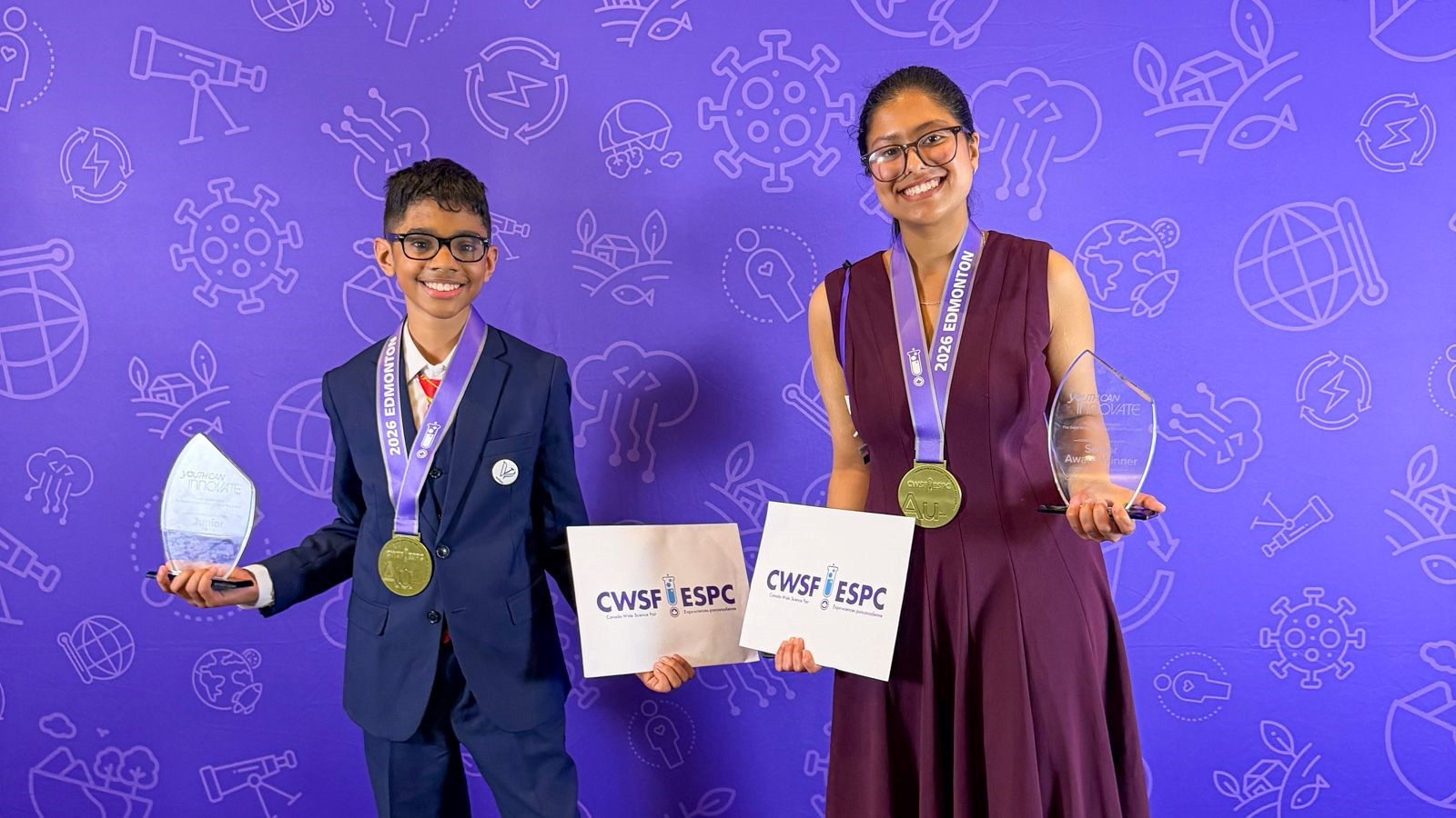 Frank Hurt Secondary and SAIL students win gold medals and scholarships in Canada-Wide Science Fair