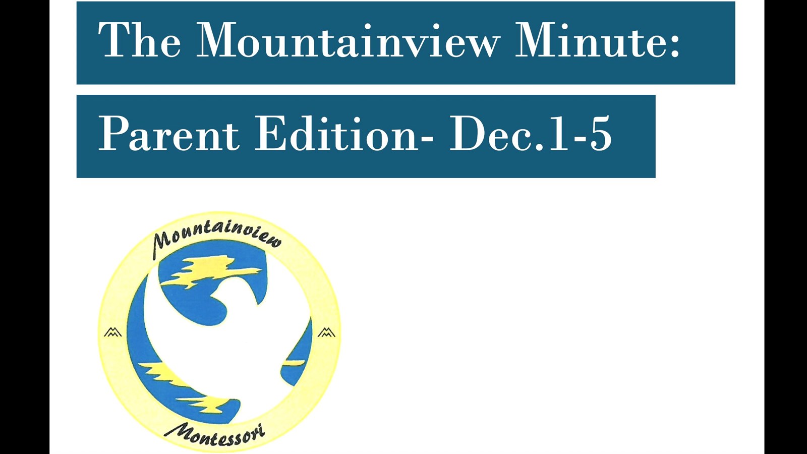 The Mountainview Minute: Dec.1-5