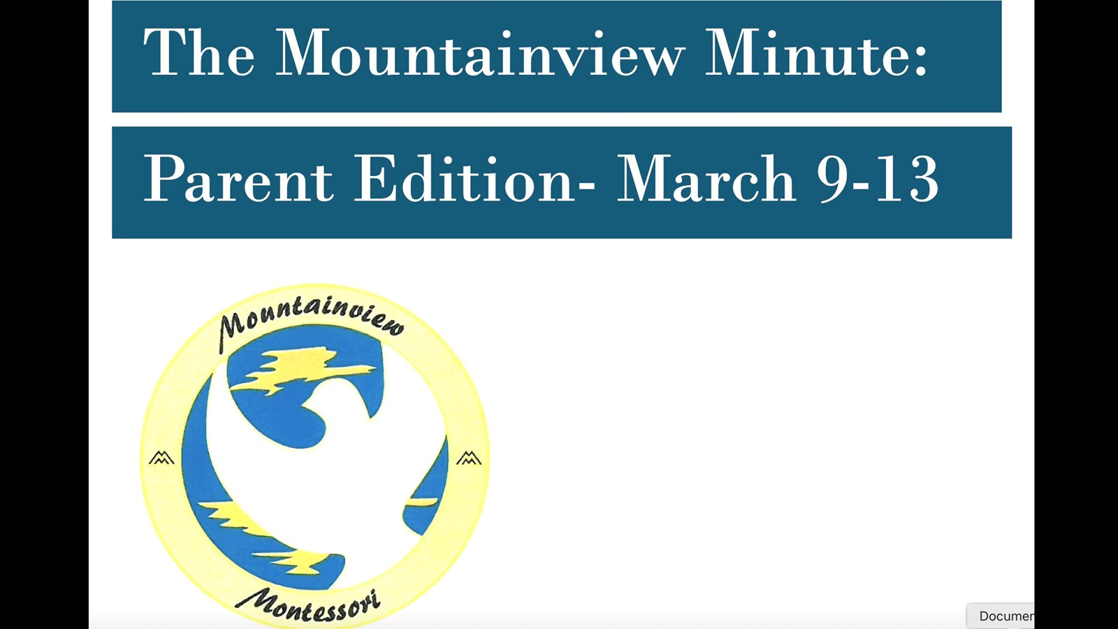 The Mountainview Minute March 9-13