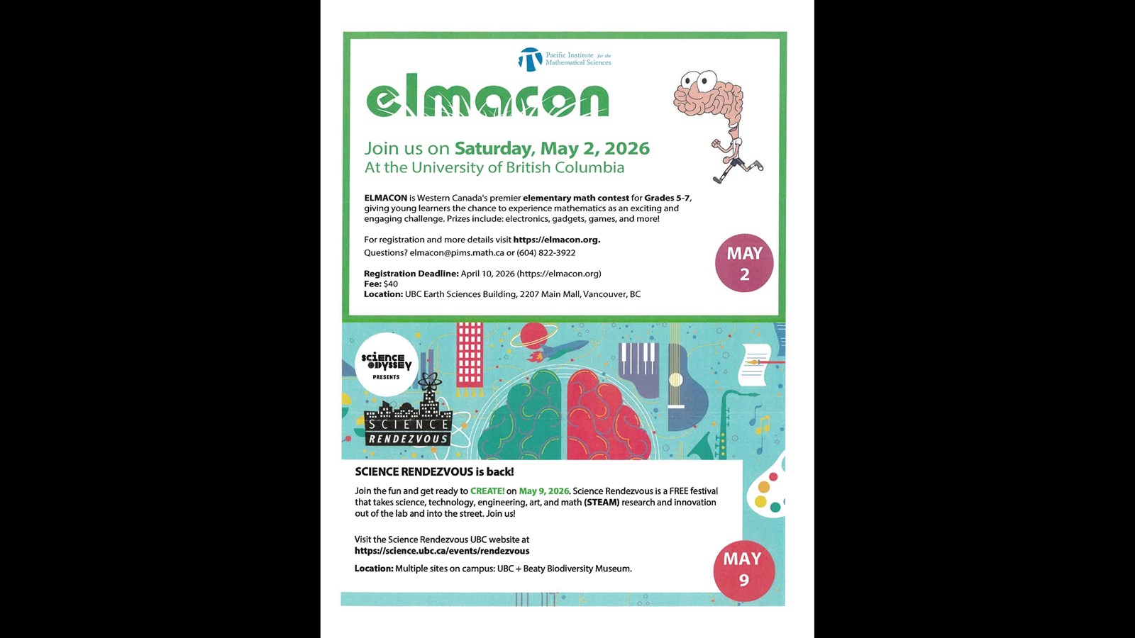 Grade 5-7 Math Contest at UBC May 2nd, 2026