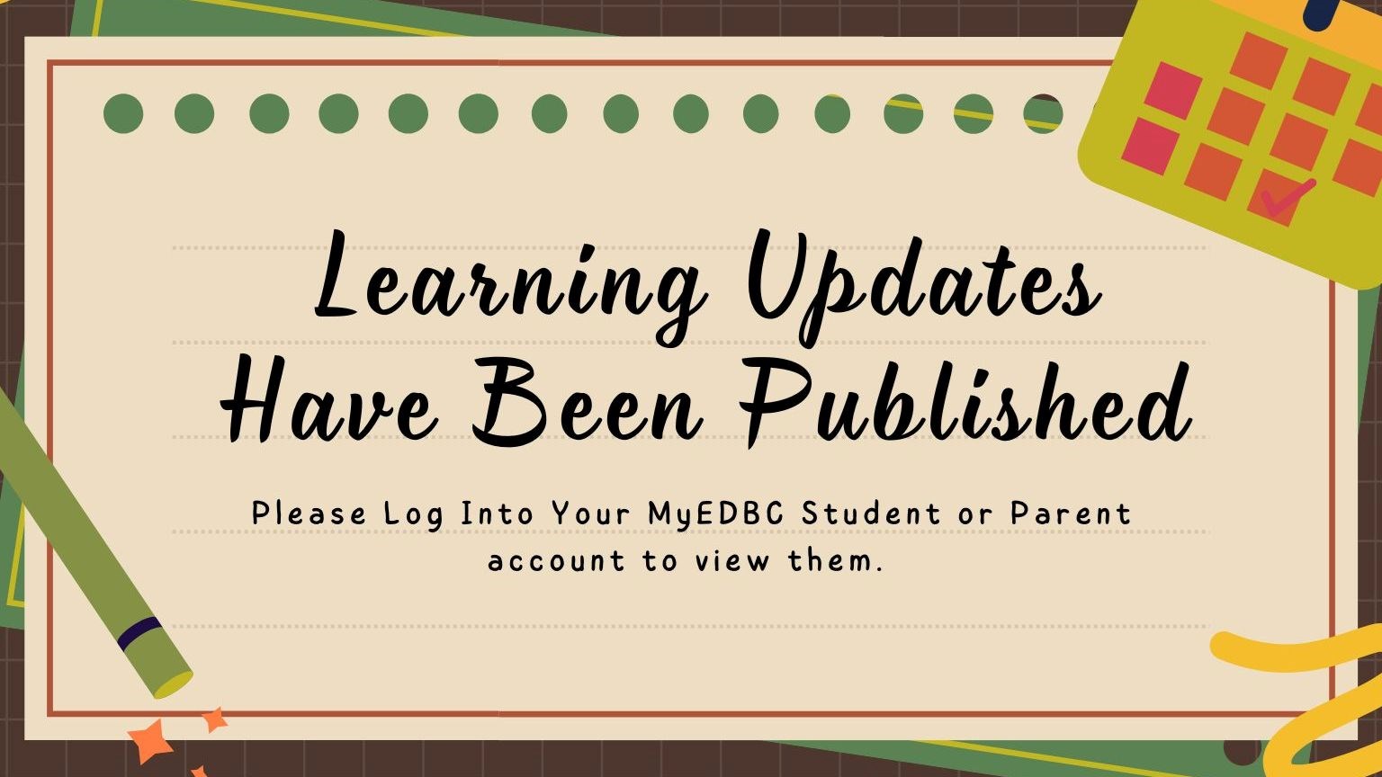 Learning Updates have been Published on MyEDBC