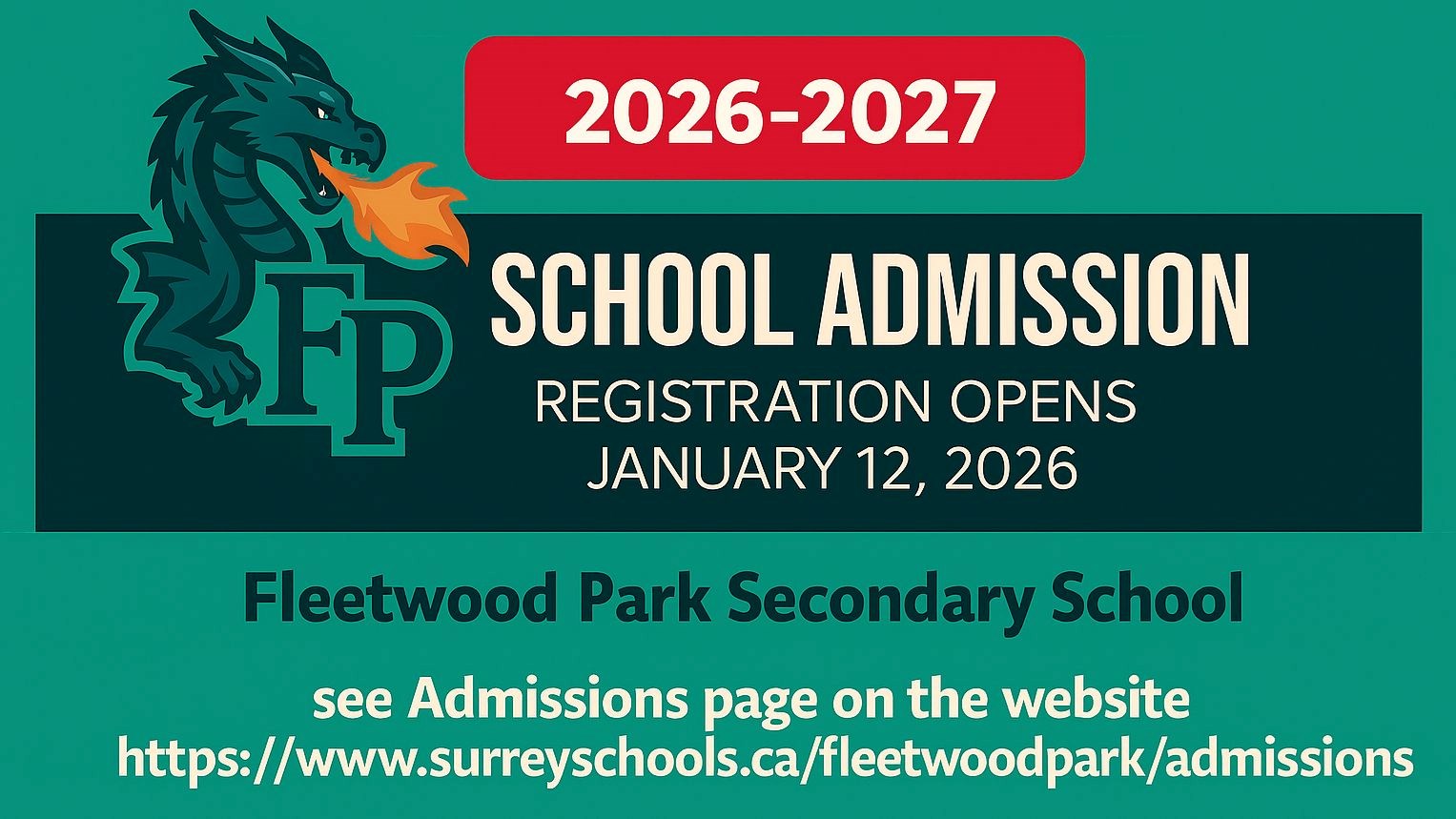 Registration for the 2026 - 2027 School Year