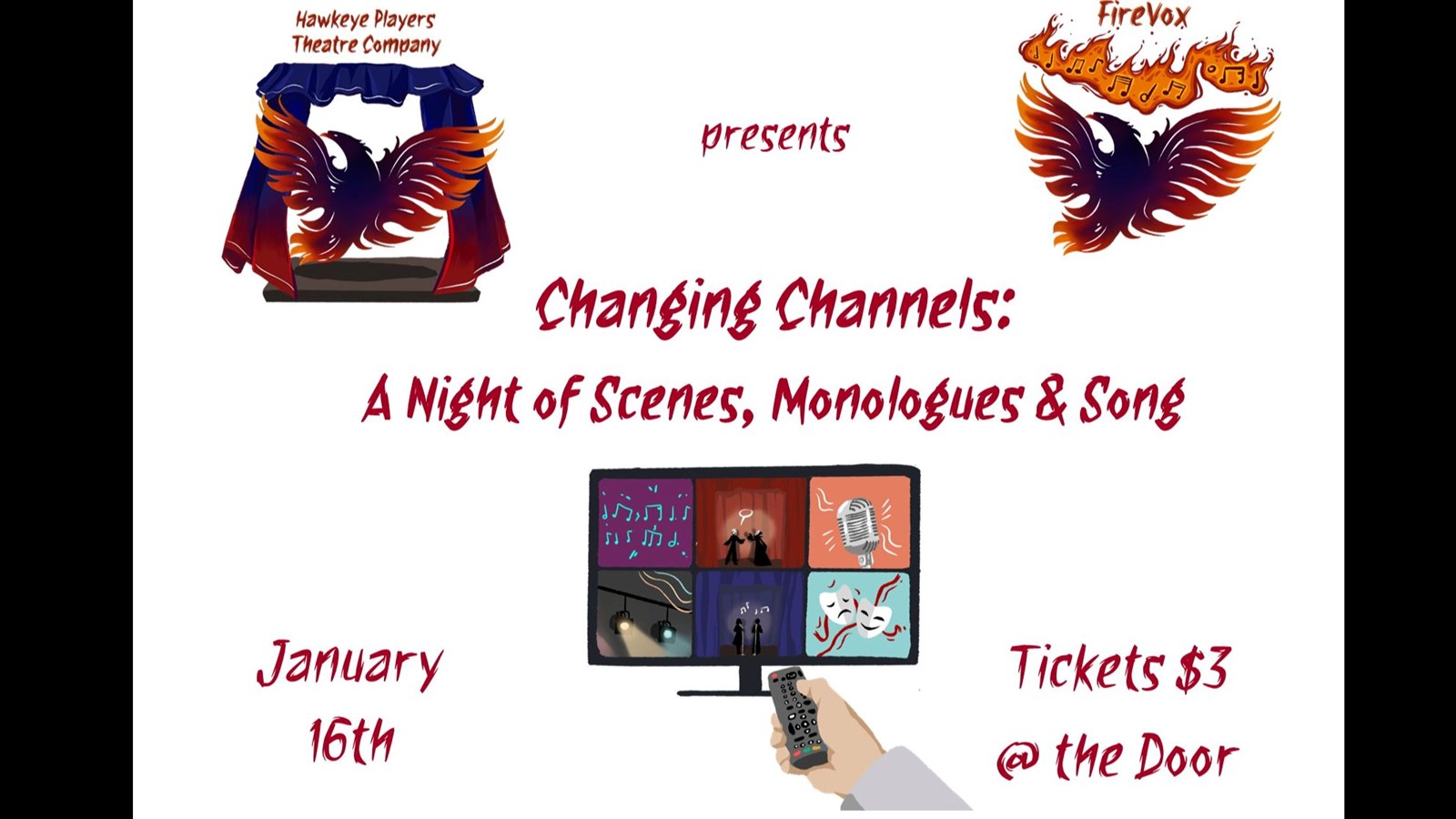 Hawkeye Players Theatre Company & FireVox: Changing Channels: Jan 16