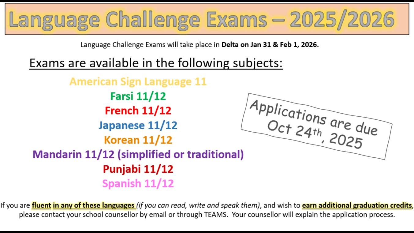 Language Challenge Exams 25-26