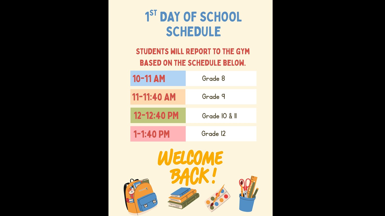 1st Day Schedule