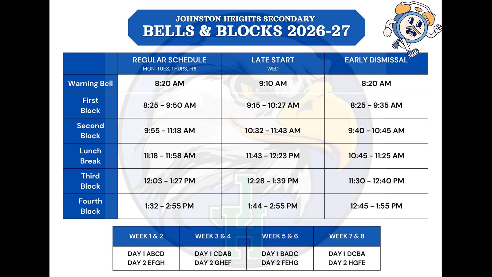 JH 2026-27 Bell Schedule