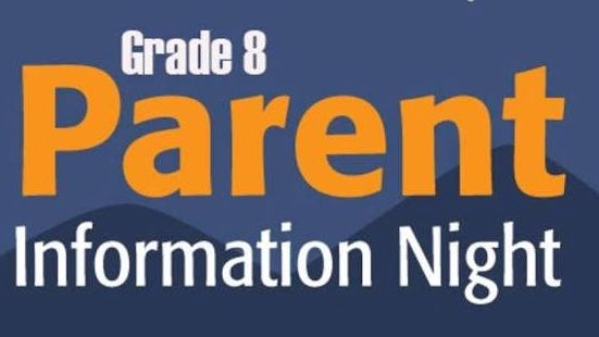 Grade 8 Parent Night, Sept 23, 2026