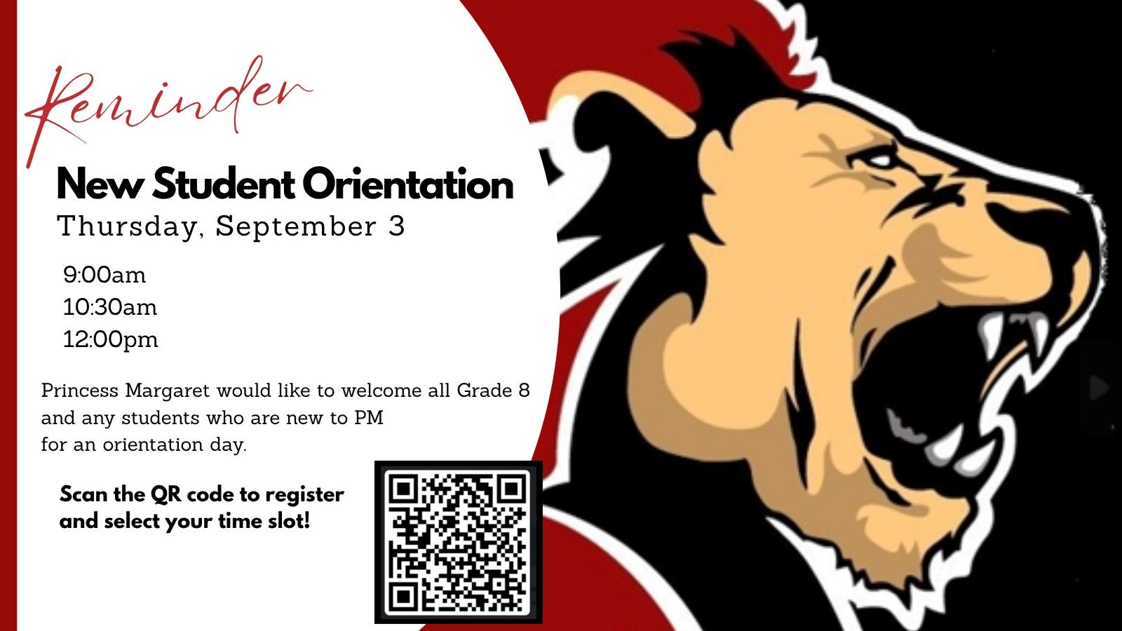 Reminder - New Student Orientation
