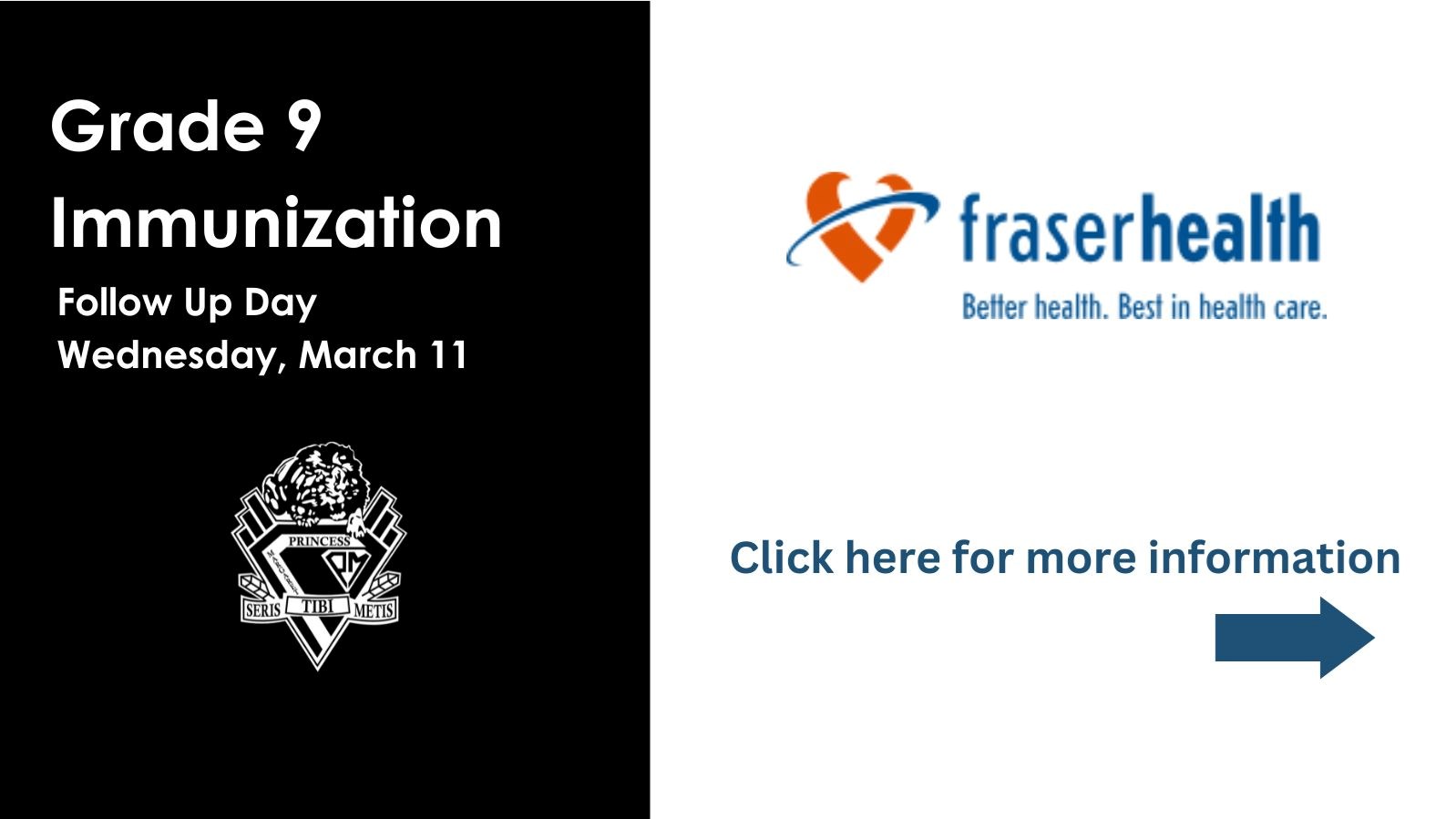 Grade 9 Immunization - Follow Up Day