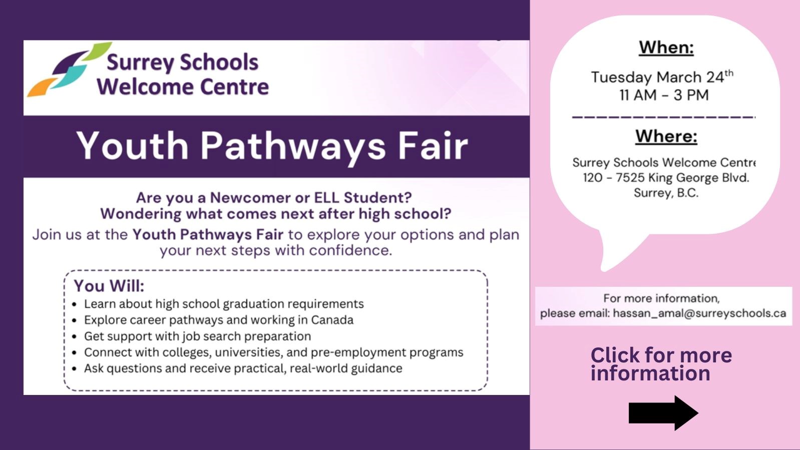 Youth Pathways Fair for ELL and Newcomer Students 