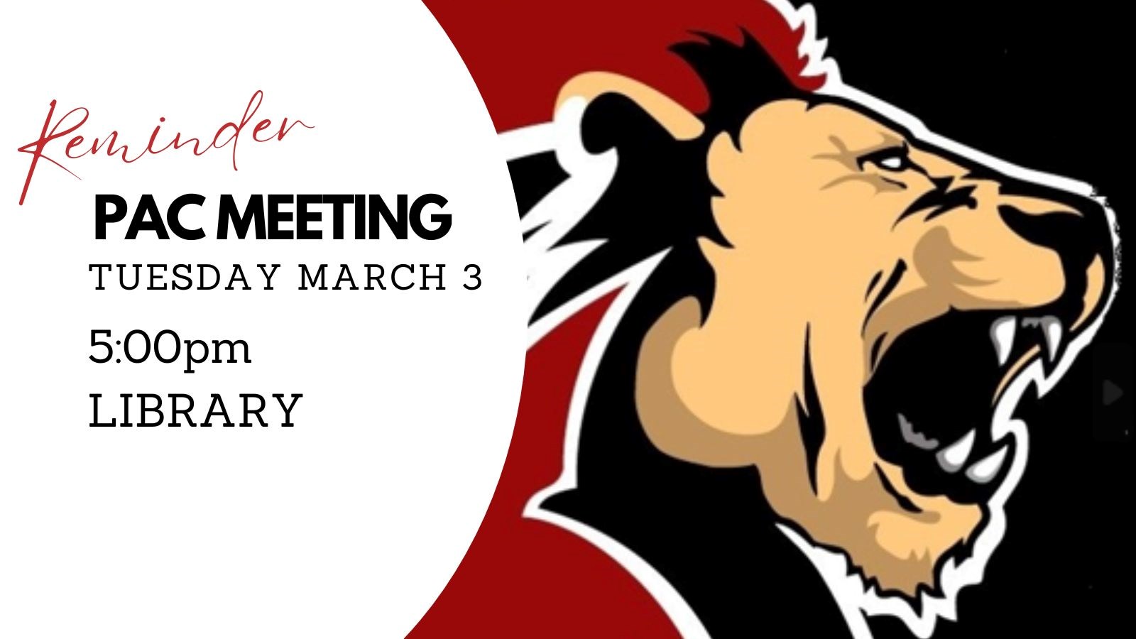 PAC MEETING, Tuesday March 3