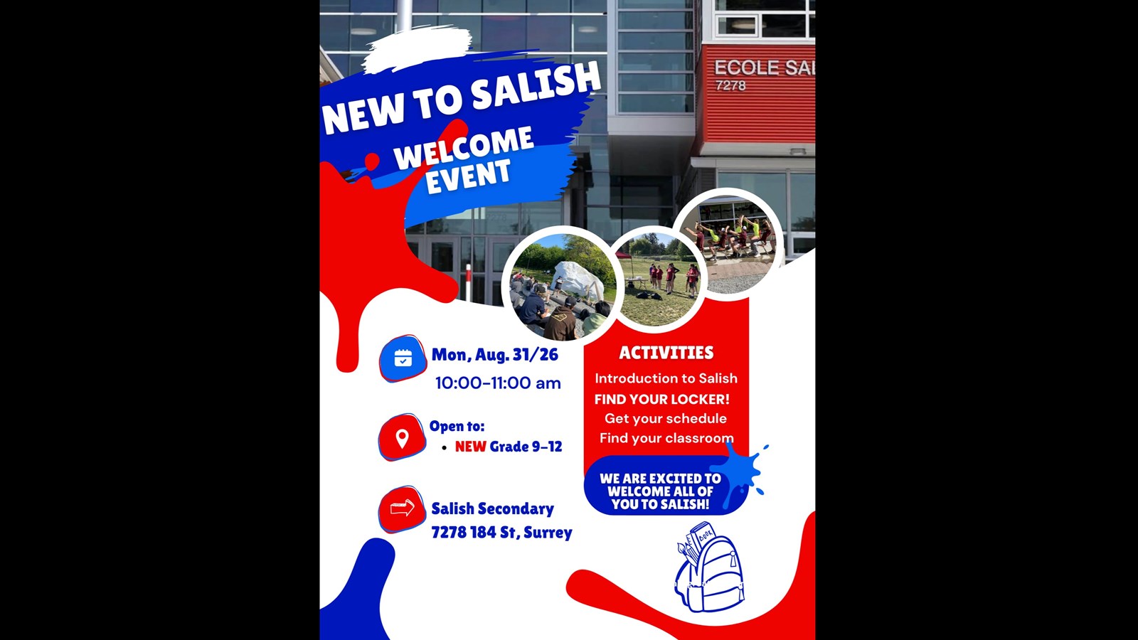 New Grade 9-12 Student Welcome Event
