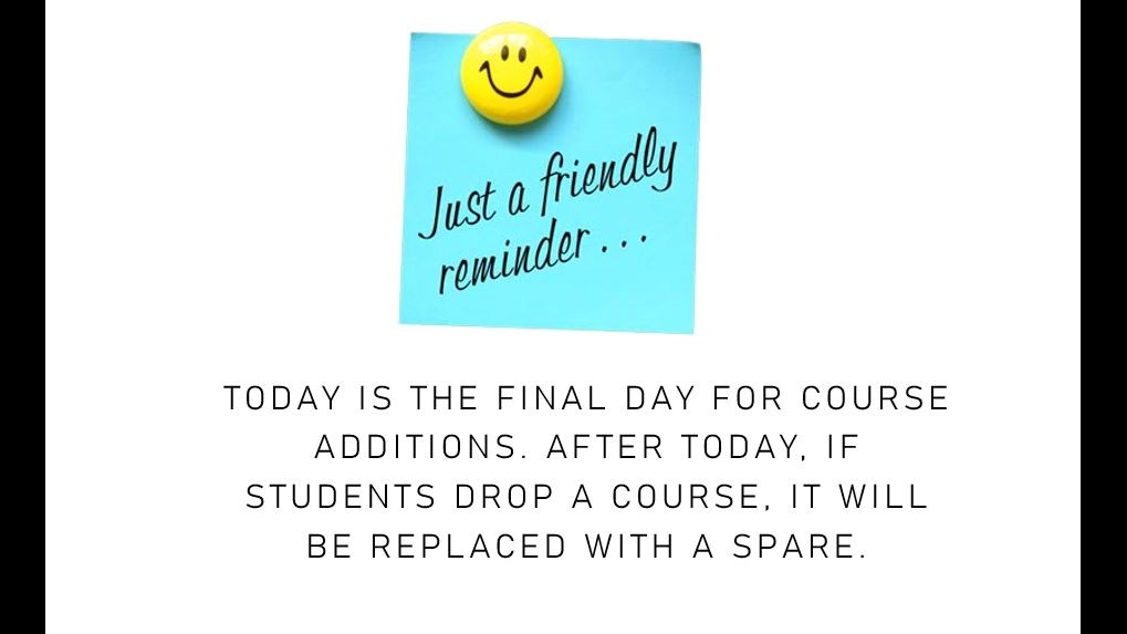 Final day - Course changes