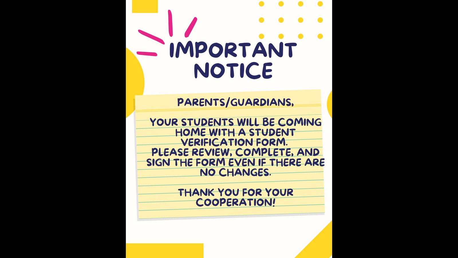 Attention Parents/Guardians