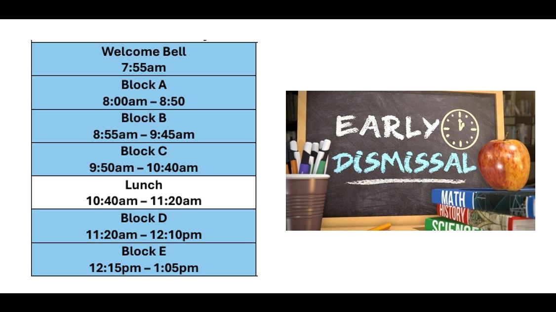 Reminder - Early Dismissal