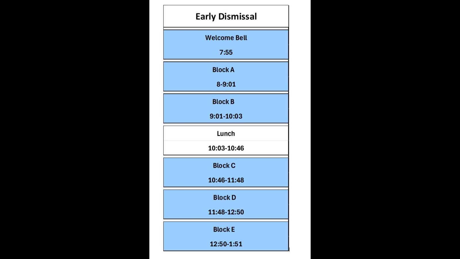 Today is Early Dismissal