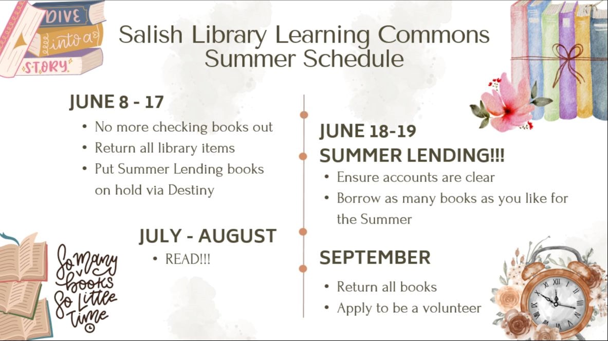 Salish Library Summer Schedule