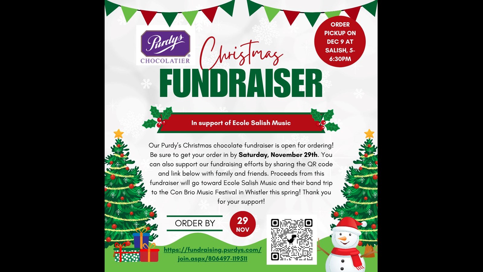 Salish Band Fundraiser- Purdy's