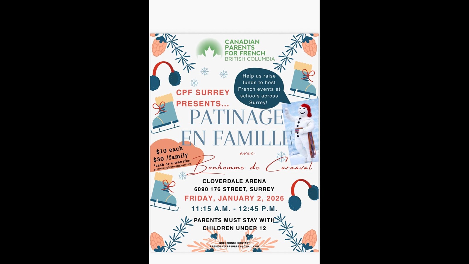 CPF Surrey Presents- Patinage En Famille