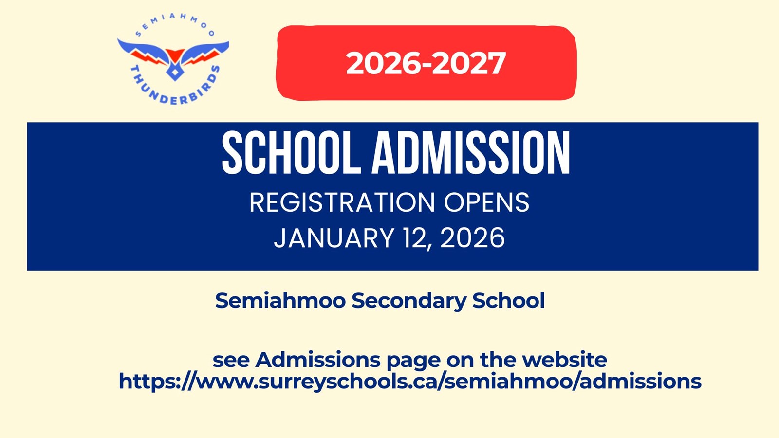 Admissions for the 2026-2027 School Year 