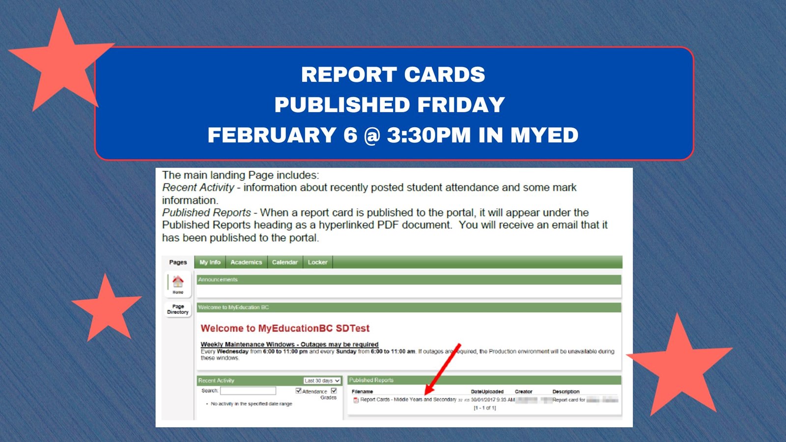 Report Cards Published Friday February 6th @ 3:30PM 