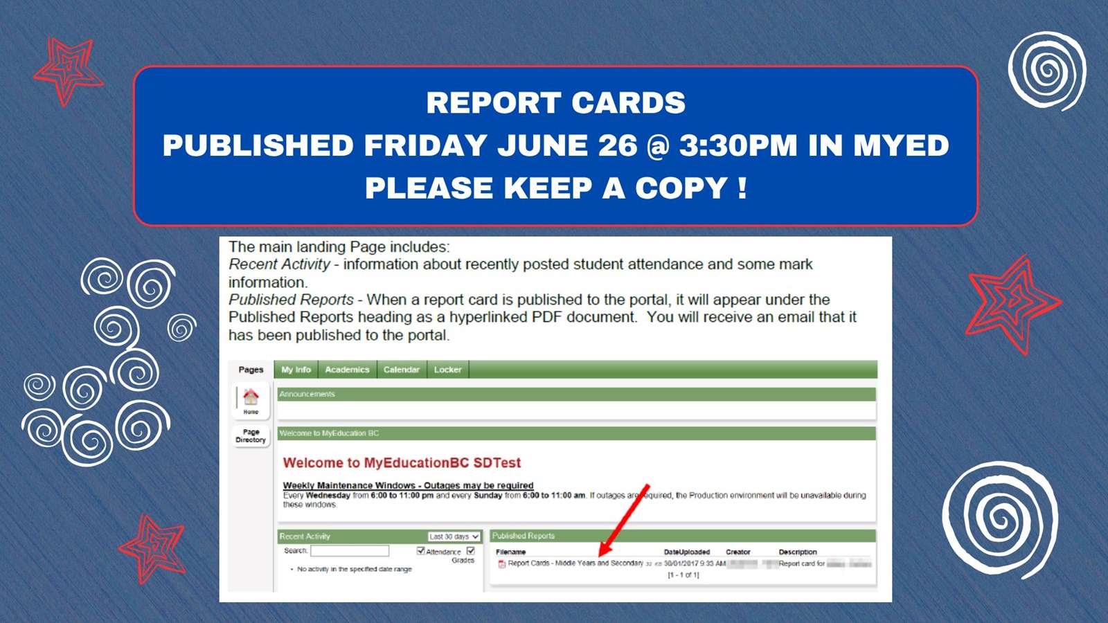 Report Card Published June 26th after 3:30PM