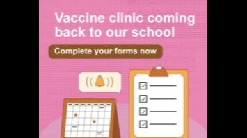 Catch-up immunization clinic Monday, May 4 for grade 8 & 11 students