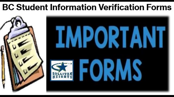 BC Student Information Verification Forms