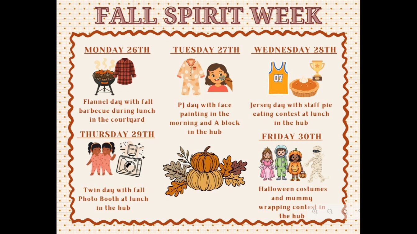 Fall Spirit Week Oct. 26-Oct. 30