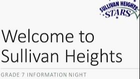 Grade 7 Information Night Slideshow